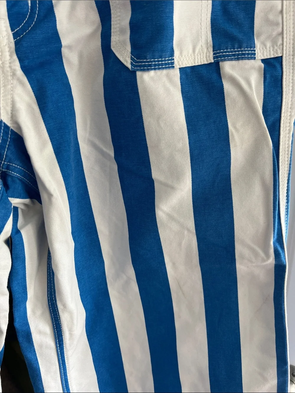 BDG Blue & White Vertical-Striped Wide-Leg Pants - Picture 3 of 6